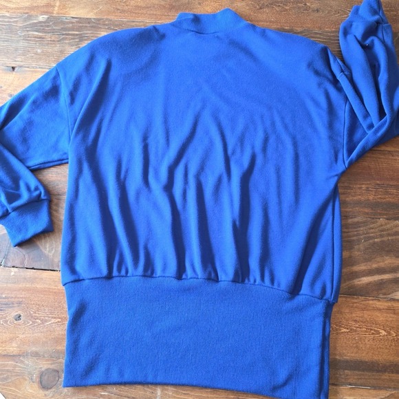 Vintage Russ Studio Cobalt Blue Knit Skirt Set Mock‎ Neck Top Made USA - Picture 10 of 14